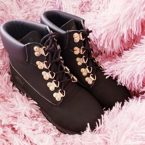 Black and Gold Timberland Boots